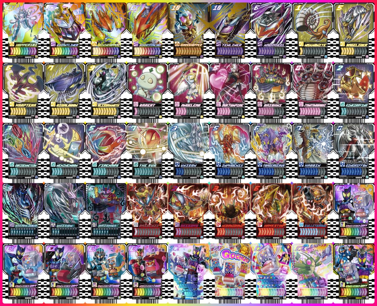 Коллекционная карточка Bandai Ride Chemie, набор из 45 предметов, Камен Райдер Гэтчард, Гейчер Драйвер, Древний Оккультный Космический Фантастический Камен Райдер Гэв Рассвет ФАЗА 03 и